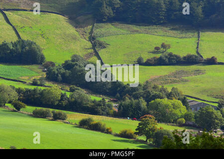 Vista su Rosedale Abbey, North Yorkshire Moors, England Regno Unito Foto Stock