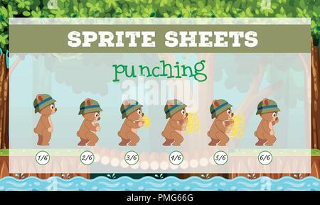 Sprite foglio Modello punzonatura illustrazione Illustrazione Vettoriale