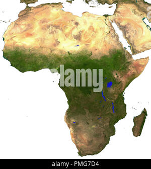 Africa - composito immagine via satellite di tutto il continente isolato su uno sfondo bianco. Vedere la sezione Ulteriori informazioni riportata di seguito. Foto Stock