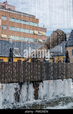 Il re Cristiano IV la mano della scultura di fontana, Oslo, Norvegia Foto Stock