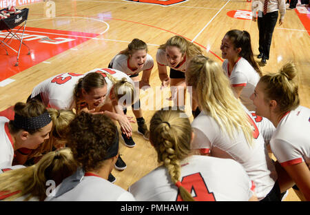 Settembre 18, 2018 Western Kentucky Hilltoppers pronti per la partita nella partita tra i Cincinnati Bearcats e la Western Kentucky Hilltoppers al E.A. Farlo Arena a Bowling Green, KY. Fotografo: Steve Roberts. Foto Stock