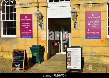 La biglietteria al Castle Howard, North Yorkshire, Inghilterra, Regno Unito Foto Stock