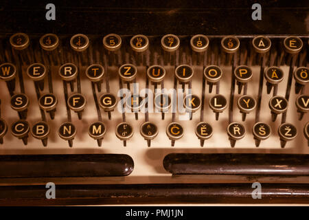 I dettagli relativi a tasti di un vecchio PC meccanica Computer Vintage i tasti della tastiera Foto Stock