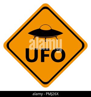 Pericolo cartelli stradali UFO Illustrazione Vettoriale
