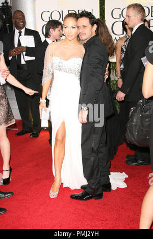 Jennifer Lopez e Marc Anthony al 68TH Golden Globe Awards - Red carpet arrivi. La manifestazione si è svolta presso il Beverly Hilton Hotel di Beverly Hills, CA domenica 16 gennaio, 2011. Foto di AJ Garcia/ PictureLux Riferimento File # 30825 338 per solo uso editoriale - Tutti i diritti riservati Foto Stock