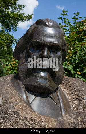 Karl Marx in Muzeum Park di Mosca, Russia Foto Stock