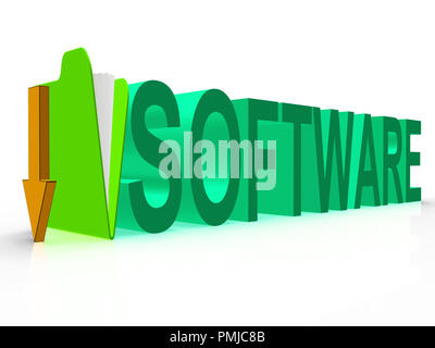 Licenza software applicazione certificata codice 3D Rendering significa applicazione programma accordo certificato Foto Stock