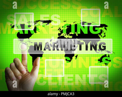 Guidata dai dati del database di marketing Analytics 3d illustrazione mostra delle vendite mediante segmentazione Crm strategica e tattica Bigdata Foto Stock