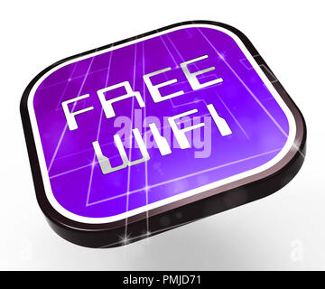 Free Logo Wifi Hotspot Surf Rendering 3d mostra pubblica di servizi Online Accesso Wireless per Cyber Comunicazione e Navigazione Foto Stock