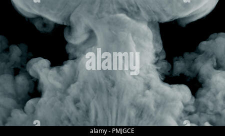 Realistico di sbuffi di fumo. Blu brillante esplosione isolata Foto Stock