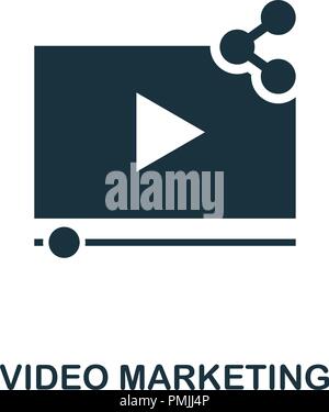 Video Marketing icona. Monocromatico design di stile da icona smm collezione. UI. Pixel perfetto pittogramma semplice video marketing icona. Web design, applicazioni software, l'uso della stampa. Illustrazione Vettoriale