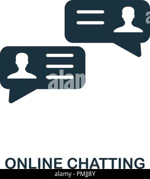 Chat online icona. Monocromatico design di stile da icona smm collezione. UI. Pixel perfetto pittogramma semplice chat online icona. Web design, applicazioni software, l'uso della stampa. Illustrazione Vettoriale