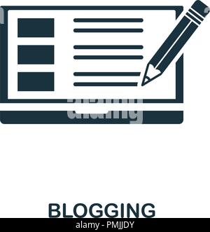 Icona di blog. Monocromatico design di stile da icona smm collezione. UI. Pixel perfetto pittogramma semplice icona blogging. Web design, applicazioni software, l'uso della stampa. Illustrazione Vettoriale