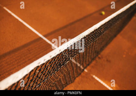 Vista ingrandita del tennis net, composizione astratta. Foto Stock