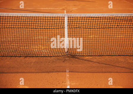 Vista ingrandita del tennis net, composizione astratta. Foto Stock