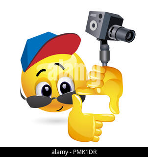 Emoticon come regista. Smiley è ripresa la cornice per il suo nuovo film. Foto Stock