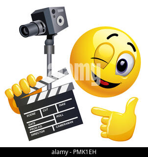 Emoticon come regista. Smiley è ripresa la cornice per il suo nuovo film. Foto Stock