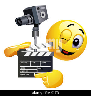 Emoticon come regista. Smiley è ripresa la cornice per il suo nuovo film. Foto Stock