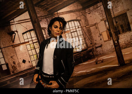 Cera figura di Michael Jackson nel museo delle cere di Madame Tussauds di Amsterdam, Paesi Bassi Foto Stock