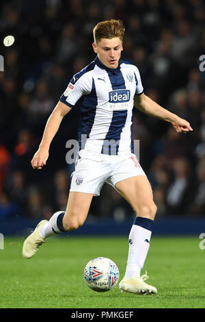 Harvey Barnes di West Bromwich Albion durante la partita del campionato Sky Bet al Hawthorns, West Bromwich. PREMERE ASSOCIAZIONE foto. Data immagine: Martedì 18 settembre 2018. Guarda la storia della PA CALCIO West Brom. Il credito fotografico dovrebbe essere: Joe Giddens/PA Wire. RESTRIZIONI: Nessun utilizzo con audio, video, dati, elenchi di apparecchi, logo di club/campionato o servizi "live" non autorizzati. L'uso in-match online è limitato a 120 immagini, senza emulazione video. Nessun utilizzo nelle scommesse, nei giochi o nelle pubblicazioni di singoli club/campionati/giocatori. Foto Stock