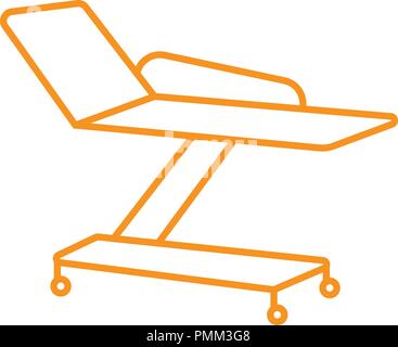 Linea sottile letto di ospedale icona - letto medicale vector orange Illustrazione Vettoriale