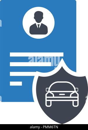 Driver di automobile di documento di identificazione con foto - blu del vettore Illustrazione Vettoriale