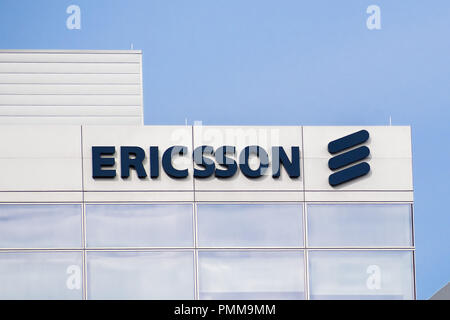 Gennaio 20, 2018 Santa Clara / CA / STATI UNITI D'AMERICA - Ericsson è un edificio situato nella Silicon Valley, South San Francisco Bay Area Foto Stock