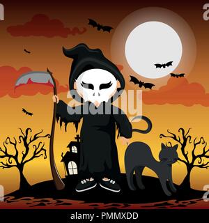 Kid e halloween Illustrazione Vettoriale