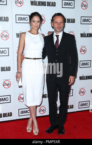 Sarah Wayne Callies e Andrew Lincoln arriva alla premiere di AMC di 'The Walking Dead terza stagione all'Universal CityWalk su Ottobre 4, 2012 in città universale, CA. (Foto di PRPP / PictureLux) Riferimento File # 31689 019PRPPEA per solo uso editoriale - Tutti i diritti riservati Foto Stock