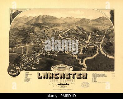 Vista panoramica del villaggio di Lancaster, Coos County, N.H. 1883. Foto Stock