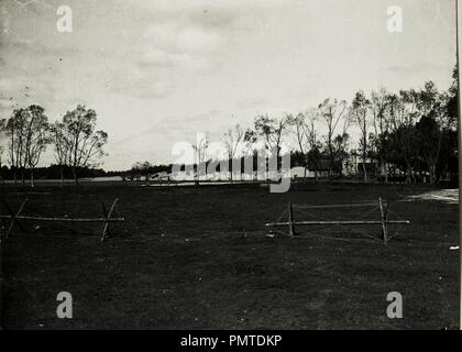 Blick auf eigene Stellungen bei Rogowiec. Im Vordergrund Drathindernisse. Foto Stock