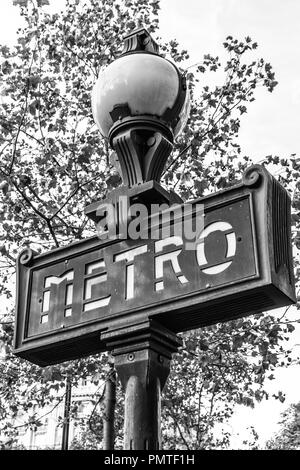 Paris Métro sigange, Parigi, Francia Foto Stock