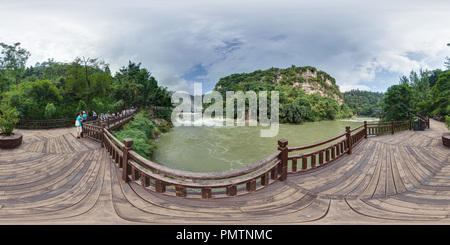 Visualizzazione panoramica a 360 gradi di Guizhou - Huangguoshu Falls area -7-2014