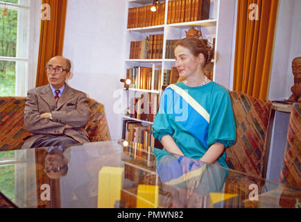 Erherzogin Gabriela von Habsburg mit ihrem Vater Otto, 1991. L'arciduchessa Gabriela degli Asburgo con suo padre Otto, 1991. Foto Stock