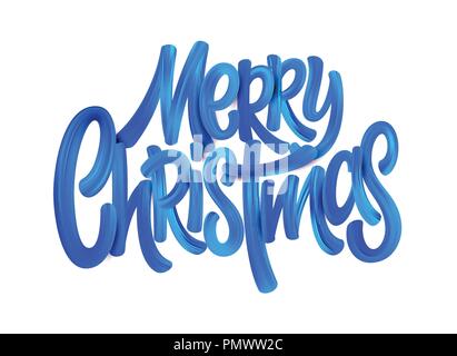 Buon Natale vernice acrilica lettering spazzola Illustrazione Vettoriale