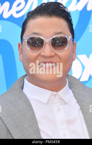 Psy presso la American Idol stagione 12 finale svoltasi presso il Nokia Theatre LA Live di Los Angeles, CA. L'evento ha avuto luogo giovedì, 16 maggio 2013. Foto di PRPP PRPP / PictureLux Riferimento File # 31962 059PRPP01 per solo uso editoriale - Tutti i diritti riservati Foto Stock