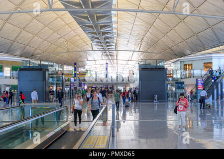 Hong Kong, 02 Giugno 2018: all'interno di Hong Kong International Airport Foto Stock