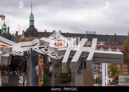 Città scultura frattale da Elisabeth Toubro in Søren Kierkegaards Plads, Copenhagen, Danimarca Foto Stock