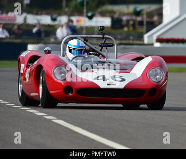 Mike Whitaker, Lola Chevrolet T70 Spyder, Whitsun Trophy, Sport Prototipi, pre-1966, Goodwood 2018, settembre 2018, automobili, automobili, circuiti Foto Stock