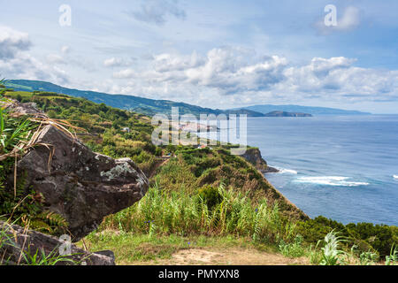 Punto di vista di Ponta do Sossego, isola Sao Miguel, Azzorre Foto Stock