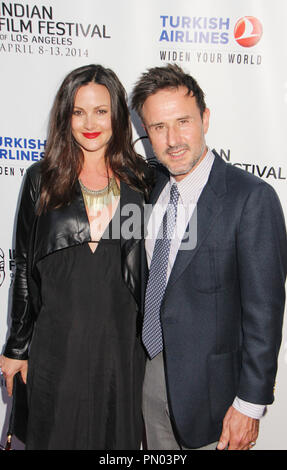 Christina McLarty, David Arquette 04/08/2014 Indian Film Festival "vecchio" tenutasi presso il Teatro Dolby in Hollywood, CA Foto di Denzel Giovanni / HNW / PictureLux Foto Stock