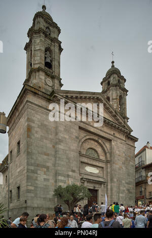 Colegiata de Santa Maria nel quartiere storico di Vigo, Pontevedra, Galizia, Spagna, Europa Foto Stock