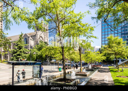 Burrard Street a Vancouver, British Columbia, Canada Foto Stock