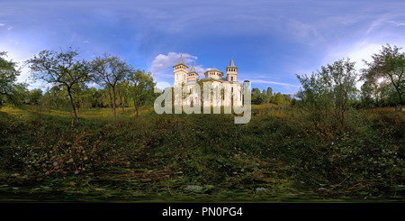 Visualizzazione panoramica a 360 gradi di "Adormirea Maicii Domnului" (ipotesi) Chiesa, Coruia, Romania