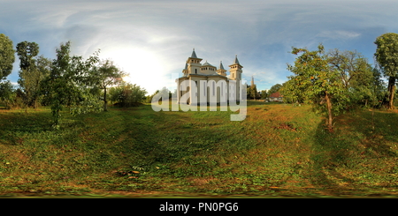 Visualizzazione panoramica a 360 gradi di "Adormirea Maicii Domnului" (ipotesi) Chiesa, Coruia, Romania