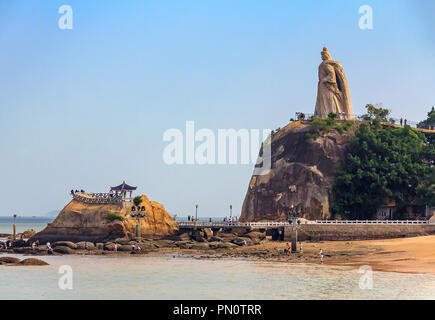 Statua di Zheng Chenggong, Koxinga nell Isola di Gulangyu in Cina Foto Stock