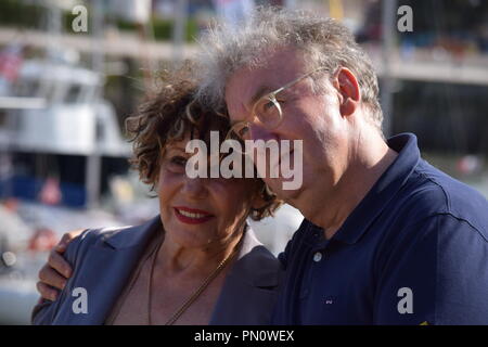 Liliane Rovere & Dominique Besnehard, attrice e produceur per Dix Pour Cent (dieci per cento), un film della TV che ha vinto il premio per la miglior serie 52 minu Foto Stock