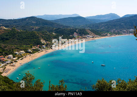 Vista panoramica di Ag. Georgios Pagon presso l'isola di Corfù, Grecia. Foto Stock