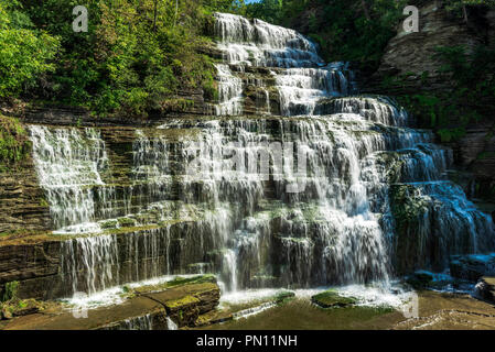 Vista su Hector cade sul Lago Seneca; Schuyler County; New York Foto Stock