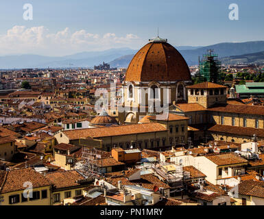 Vista aerea da Firenze nel tardo pomeriggio Foto Stock